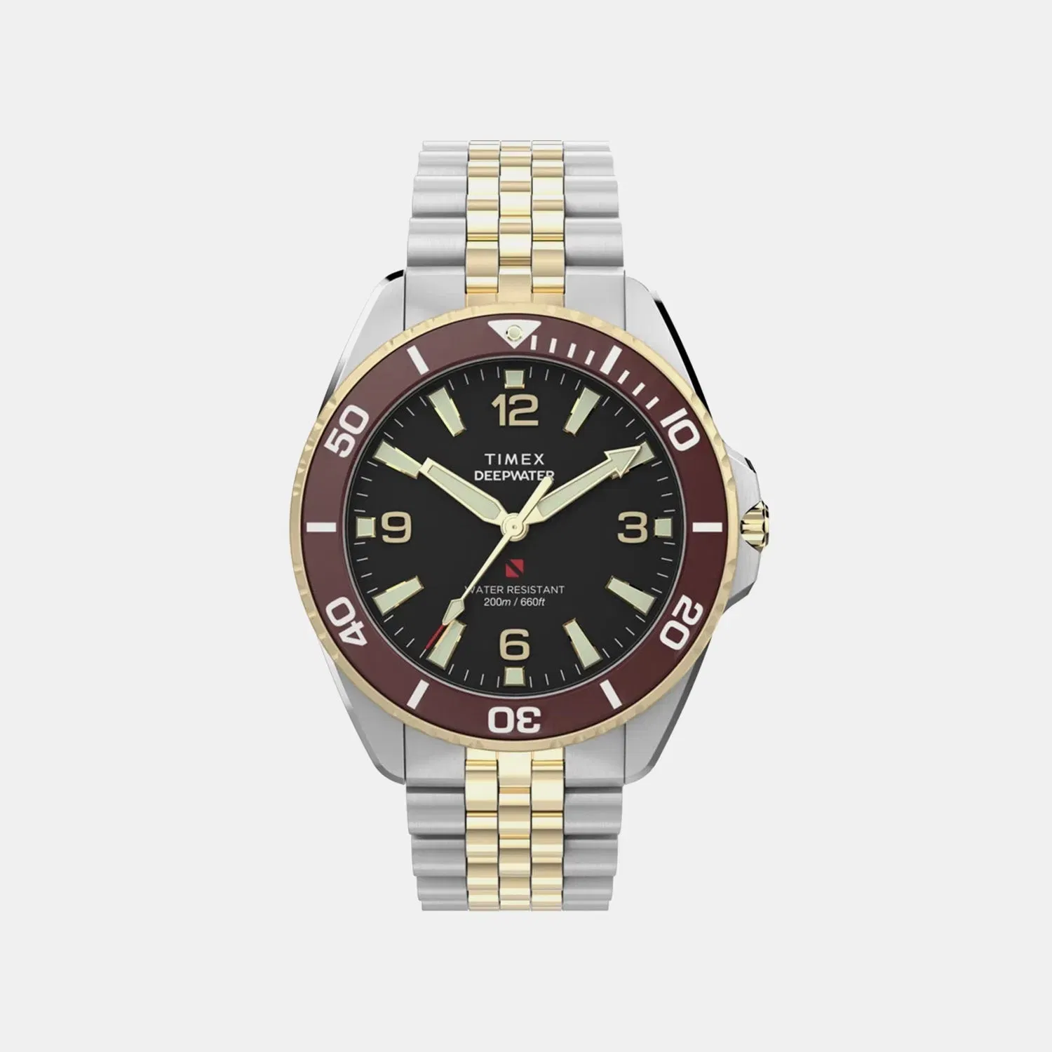 Timex Deepwater Men Quartz Black Dial Analog Stainless Steel Watch Tw2Y64700Ik