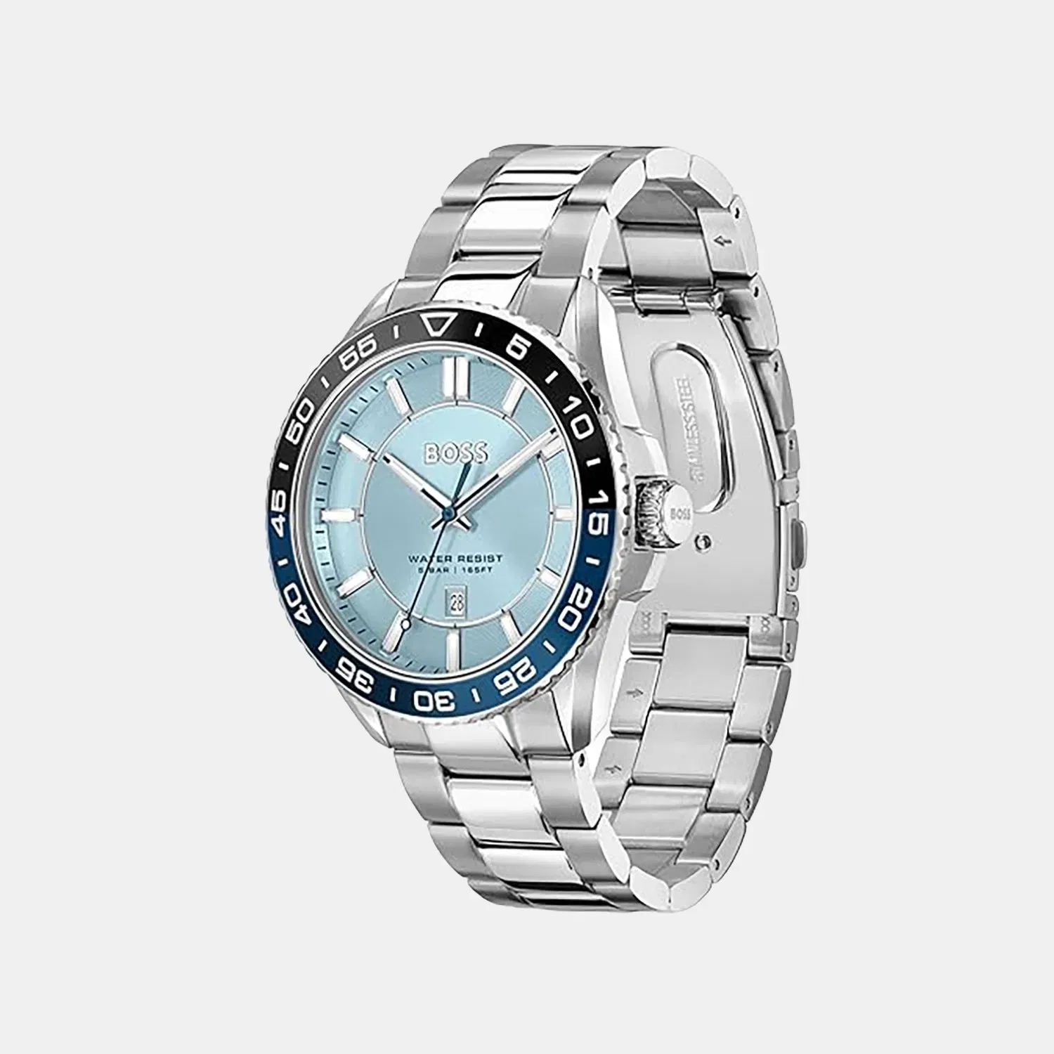 Boss Runner 3H Men Quartz Blue Dial Analog Stainless Steel Watch 1514207