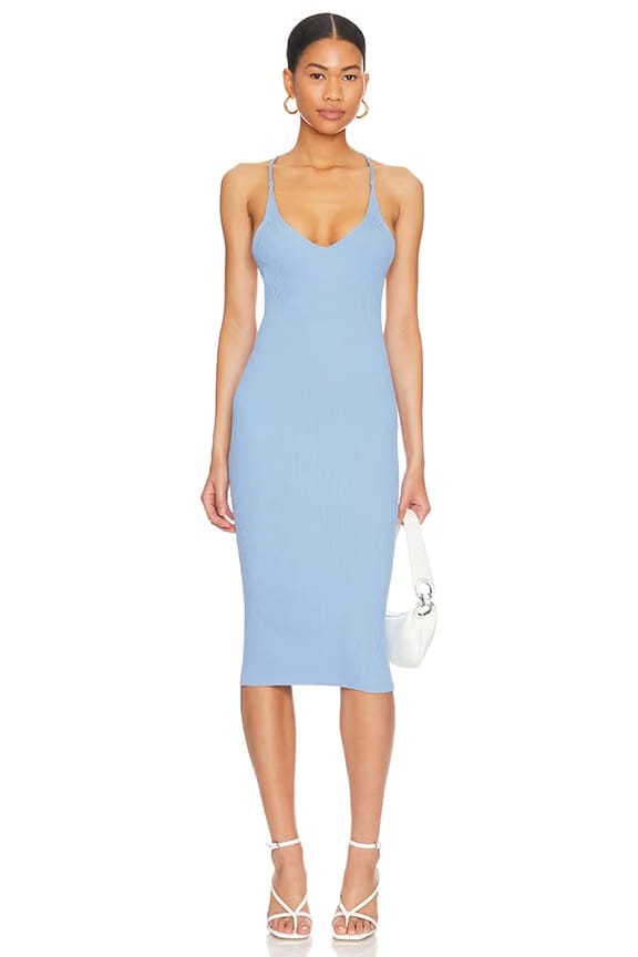 superdown Racheal Open Back Dress in Blue