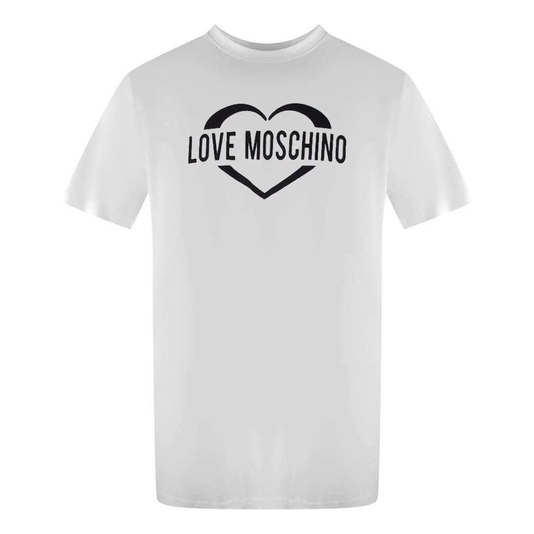 Love Moschino Bold Heart Logo White T-Shirt