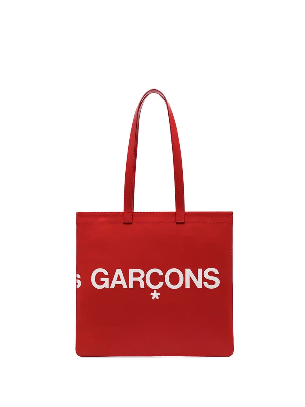 logo-print leather tote bag