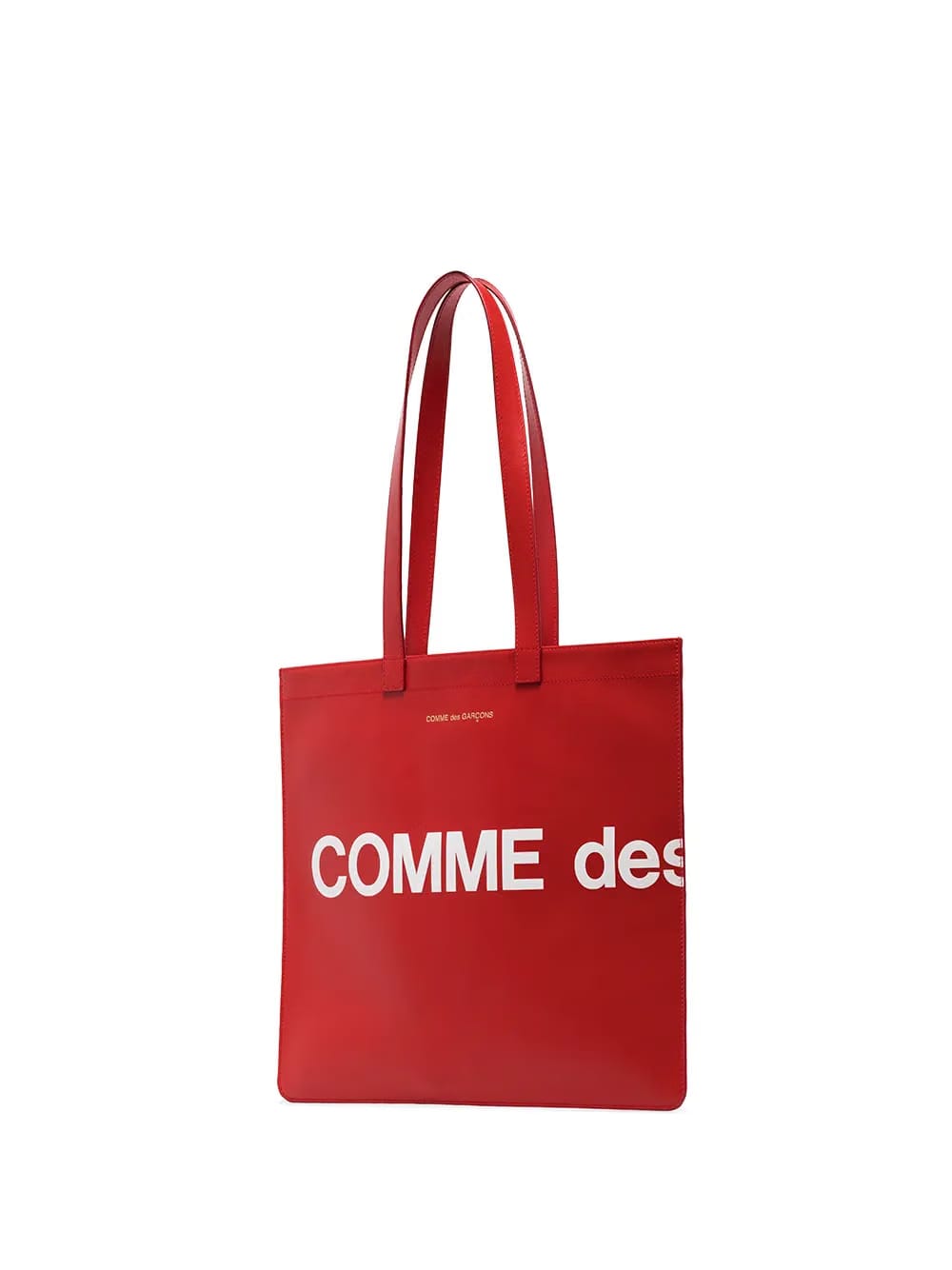 logo-print leather tote bag