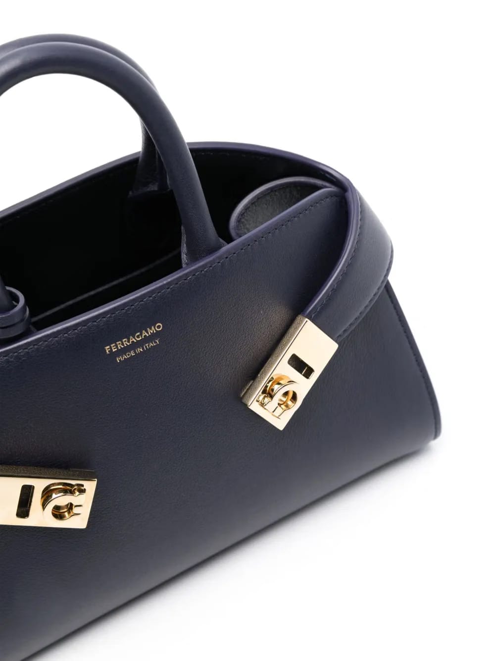 logo-print leather tote bag