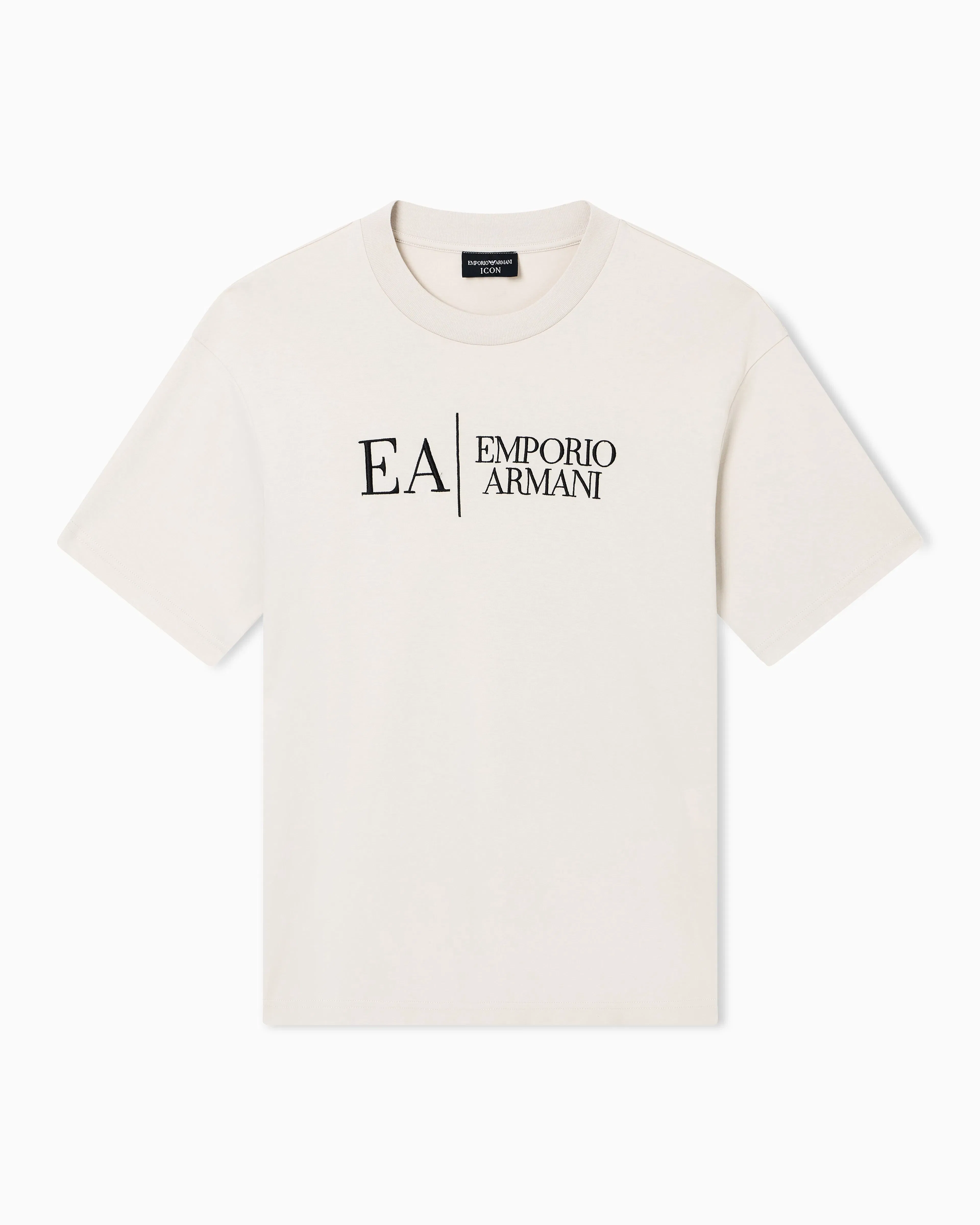 Emporio Armani Jersey t-shirt in interlock cotton with logo Capsule Icon