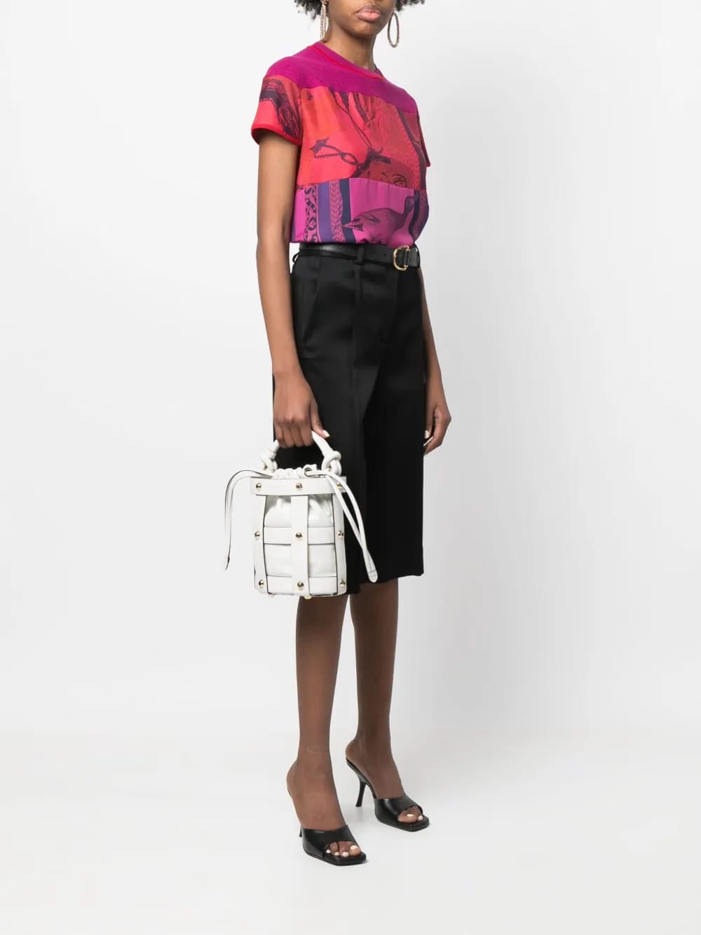 stud-embellished bucket bag