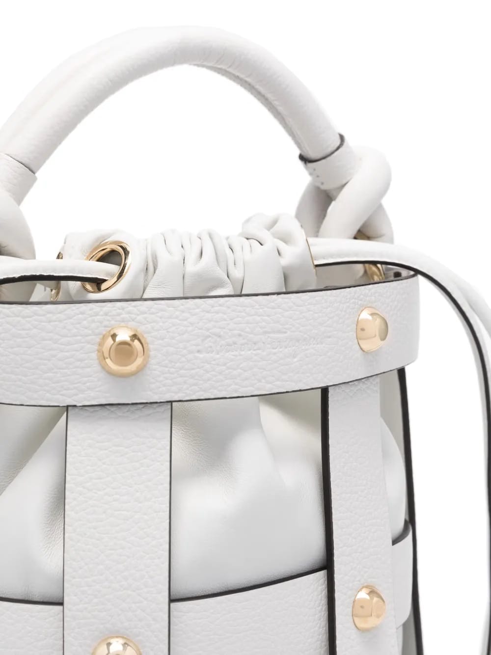 stud-embellished bucket bag