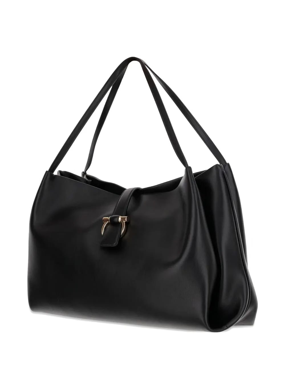 Gancini-clasp calfskin shoulder bag