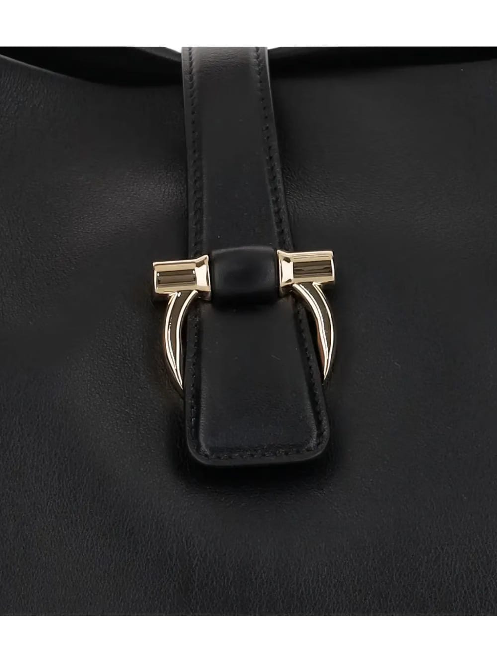 Gancini-clasp calfskin shoulder bag