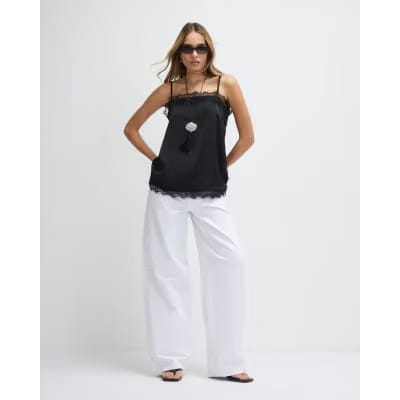 Black Lace Square Neck Cami