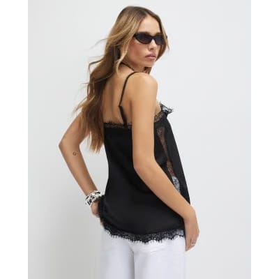 Black Lace Square Neck Cami