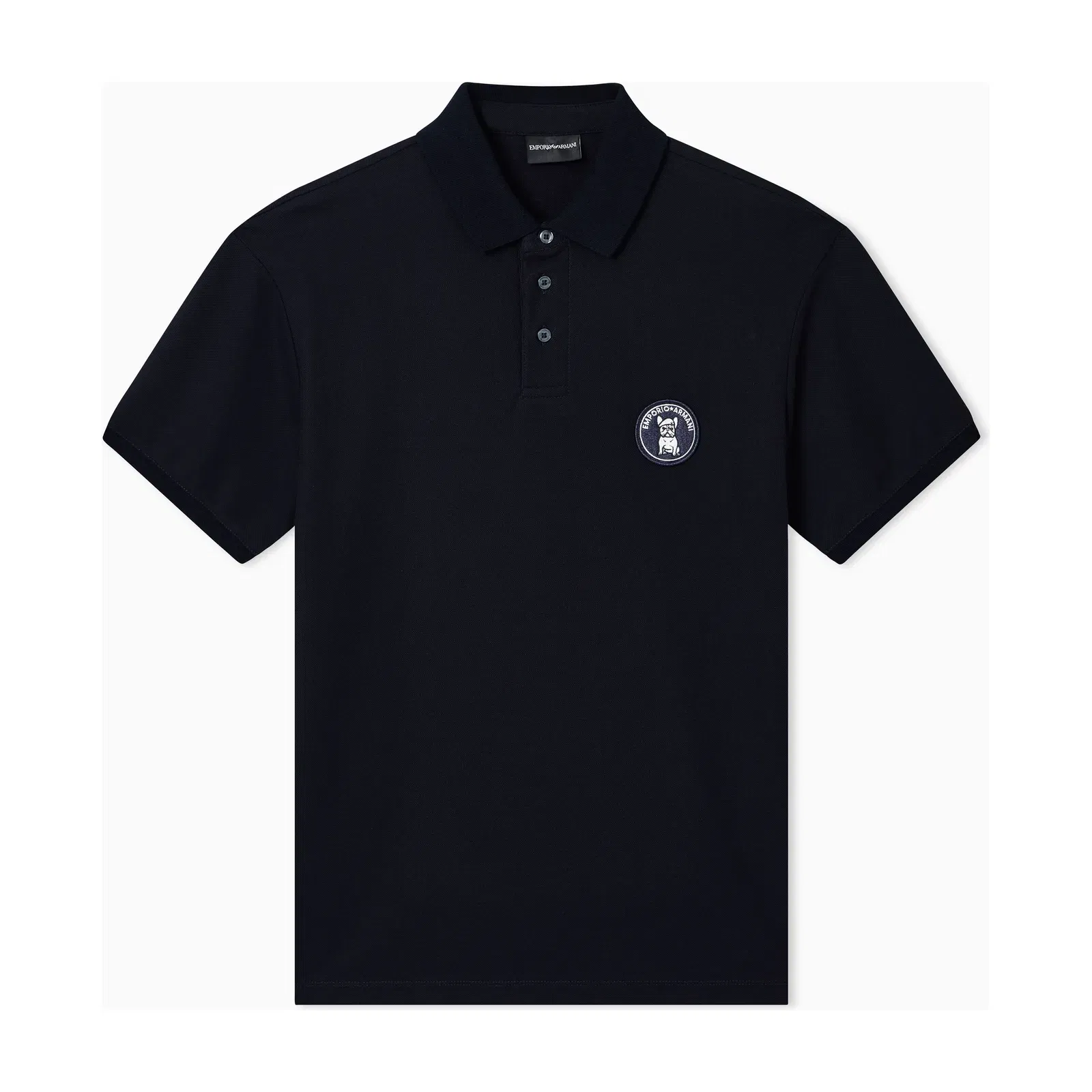 Emporio Armani Piqué polo shirt with French bulldog patch
