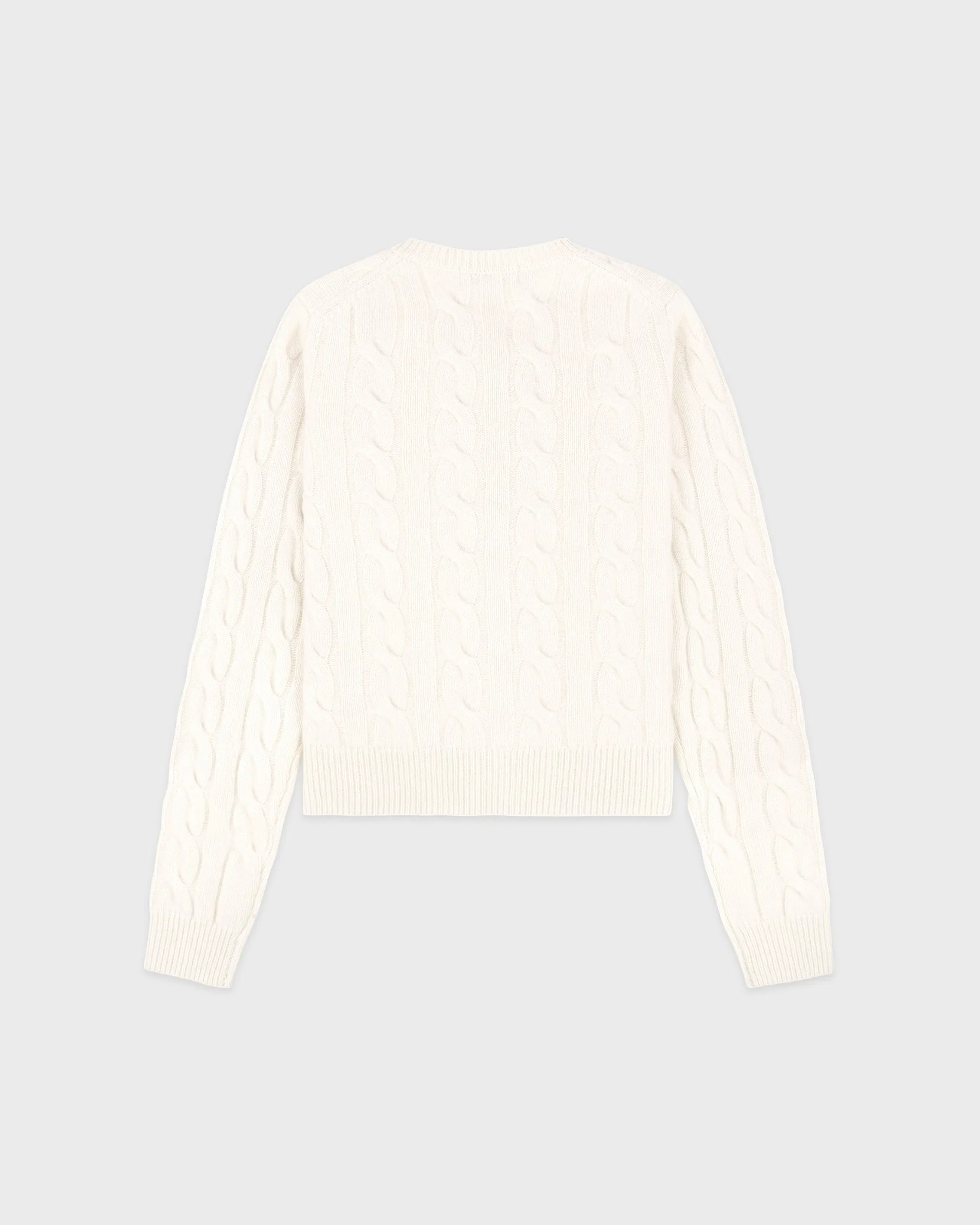 SRC Cableknit Cashmere Cardigan - Ecru