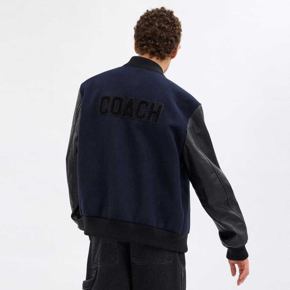 Coach Varsity Jacket Navy Blue