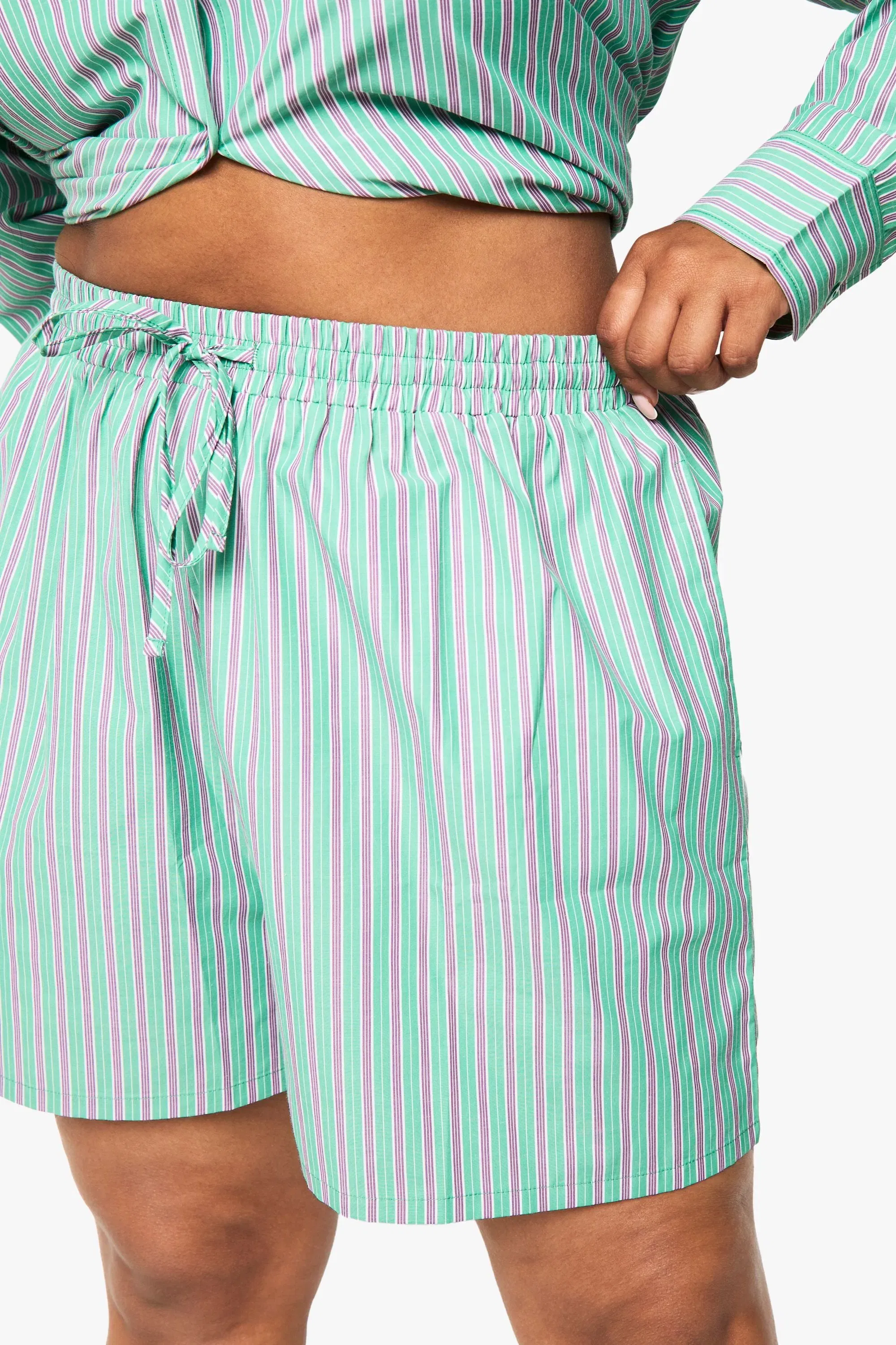Plus Woven Stripe Boxer Short