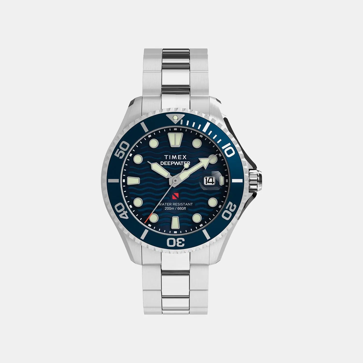 Timex Deepwater Men Quartz Blue Dial Analog Stainless Steel Watch Tw2W81900Uj