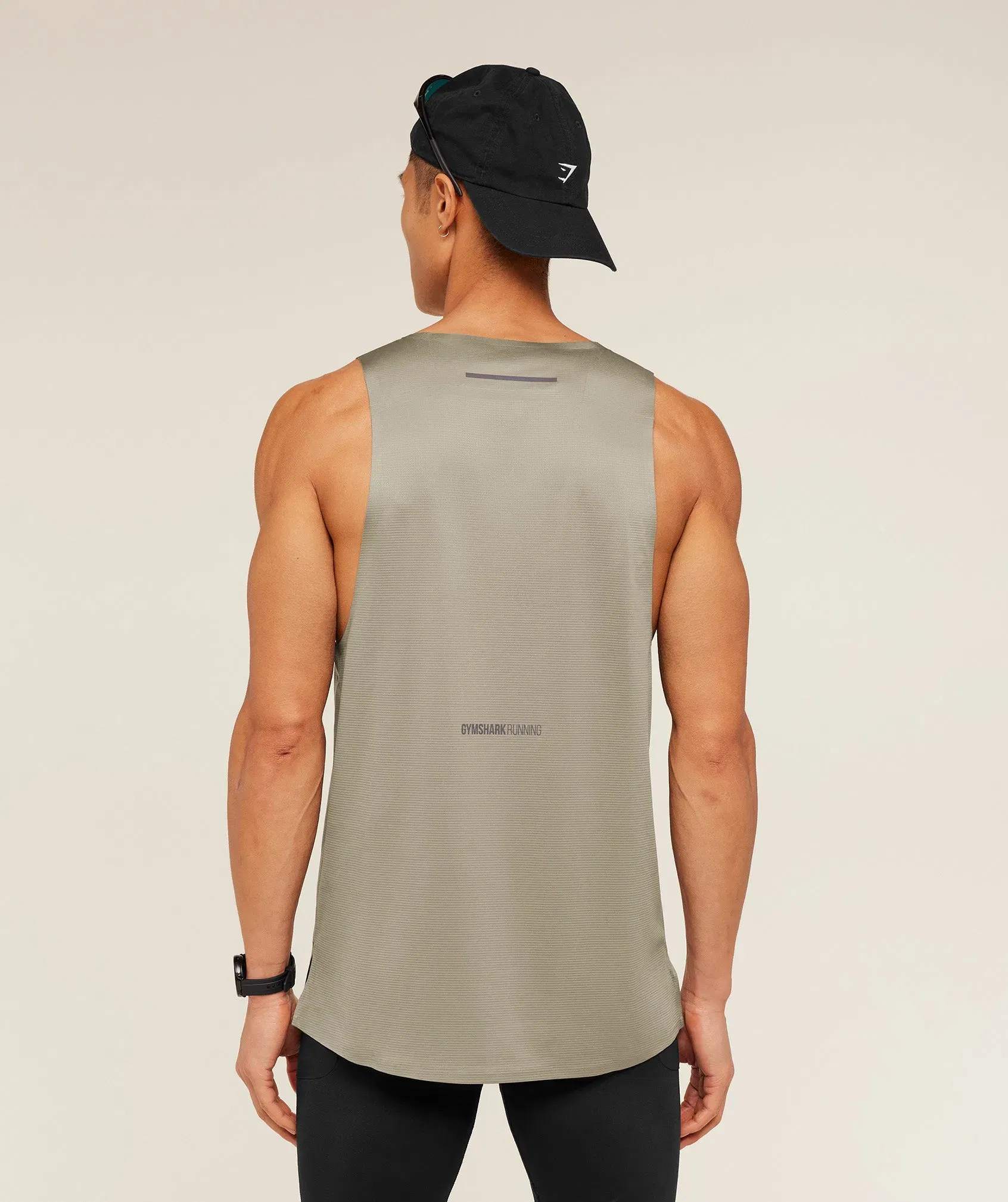 Gymshark Running Elite Tank - Linen Brown