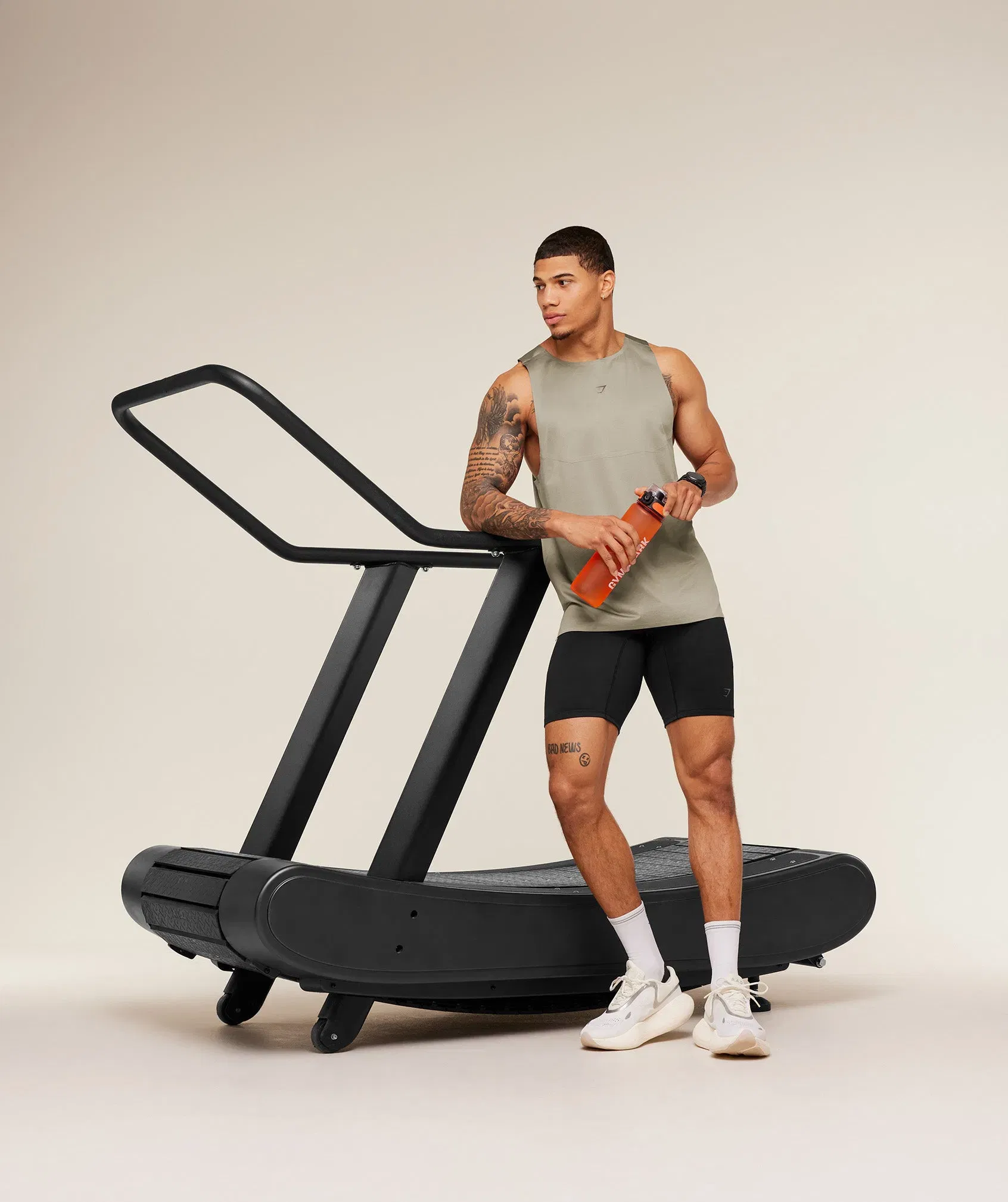 Gymshark Running Elite Tank - Linen Brown