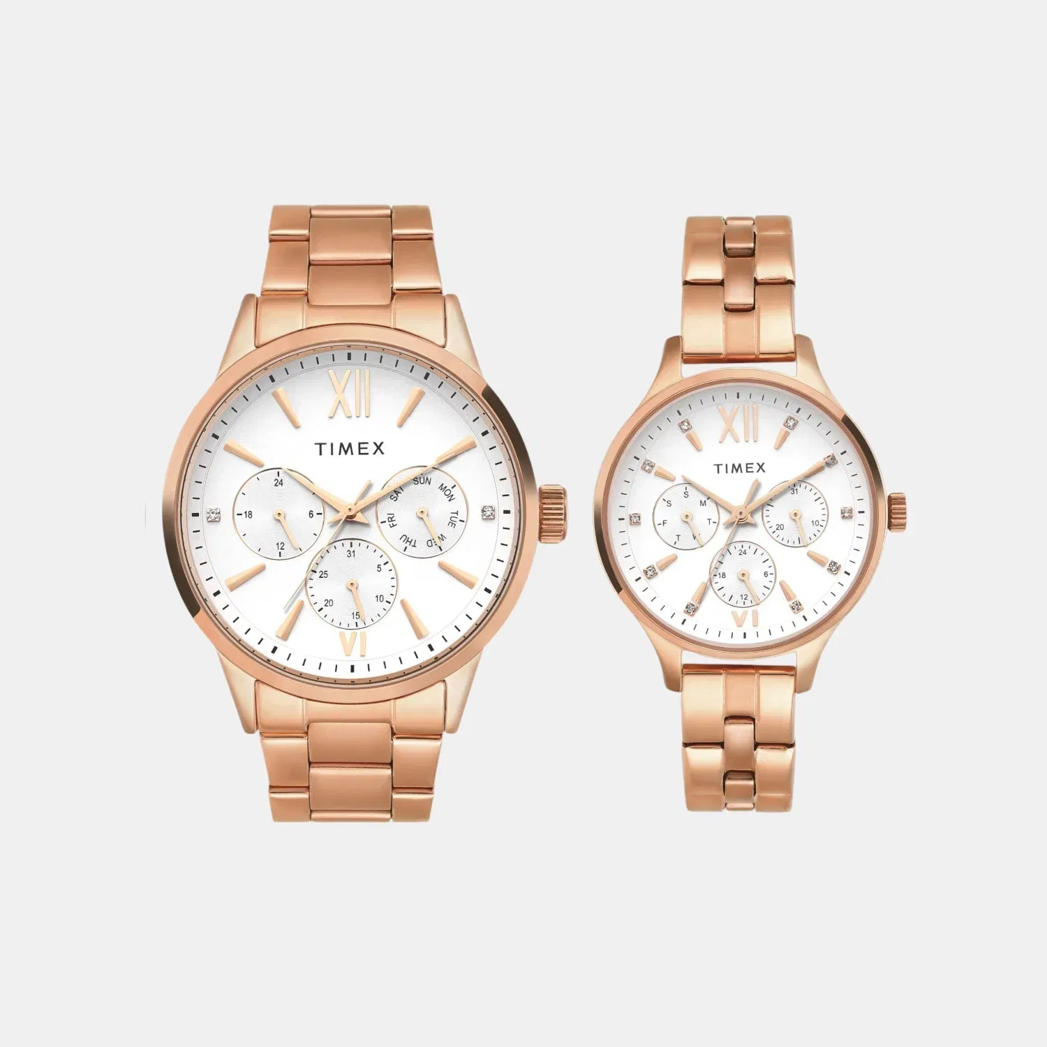 Timex Trendline Couple Quartz Dial Multi-Function Stainless Steel Watch Tw00Pr304