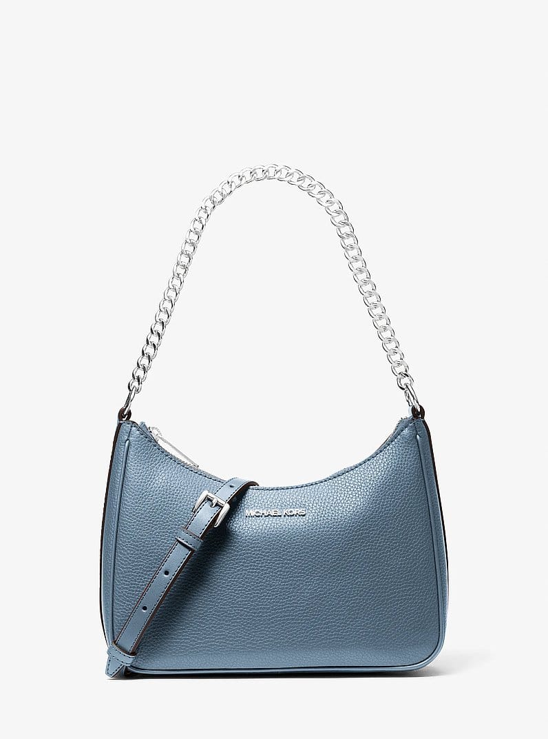 Jet Set Large Pebbled Leather Convertible Crossbody Bag