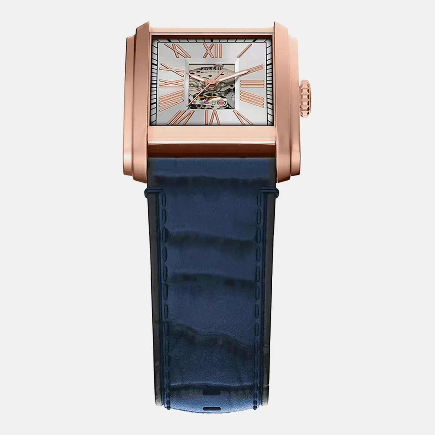 Fossil Carraway Men Automatic Silver Dial Analog Leather Watch Me3274