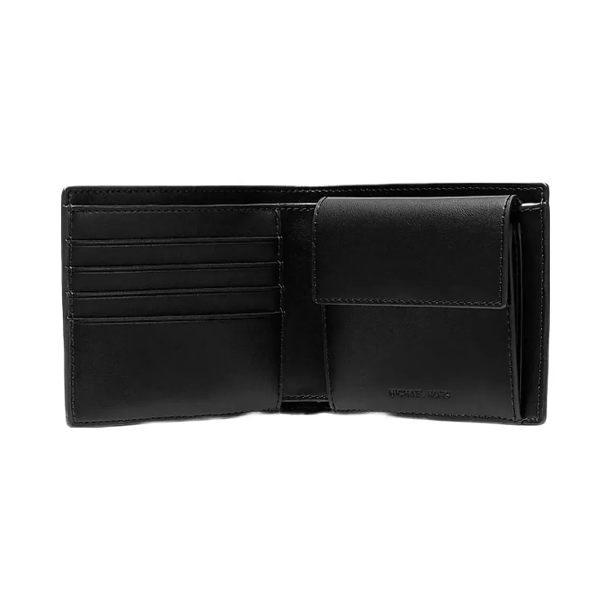 Michael Kors Cooper Pebbled Leather Billfold Wallet With Coin Pouch Black