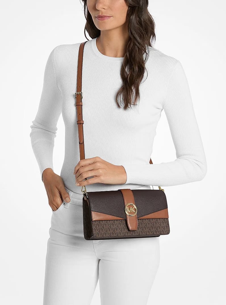 Greenwich Medium Signature Logo Convertible Crossbody Bag