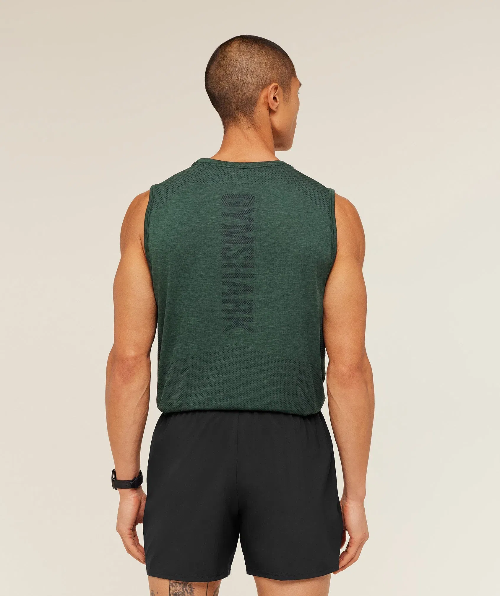 Gymshark Lightweight Seamless Tank - GS Victory Green/ Marl