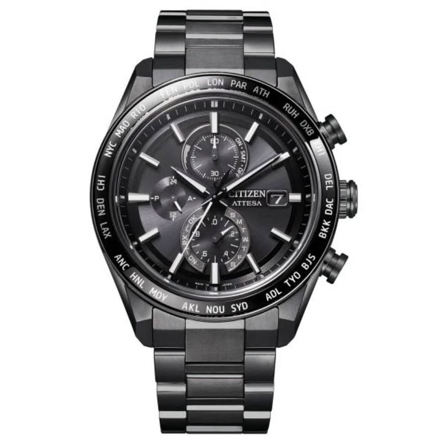 Citizen Attesa Perpetual Chronograph Black Dial Mens Watch