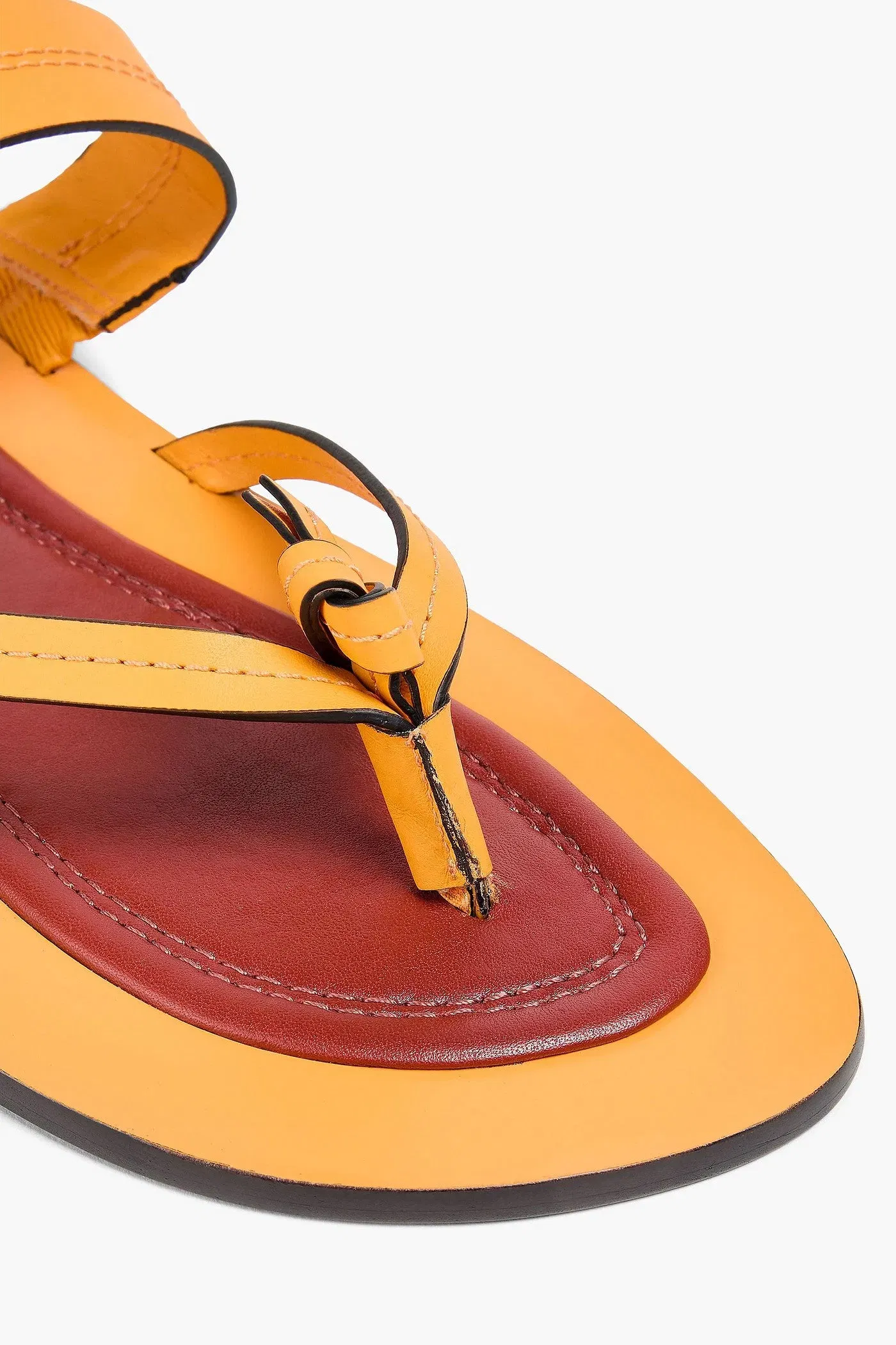Farm Rio Leather Sandals Saffron Women's