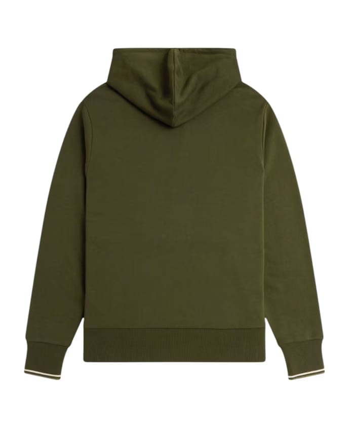 Fred Perry Cotton/Polyester Hoodie with Double Cuff Stripe