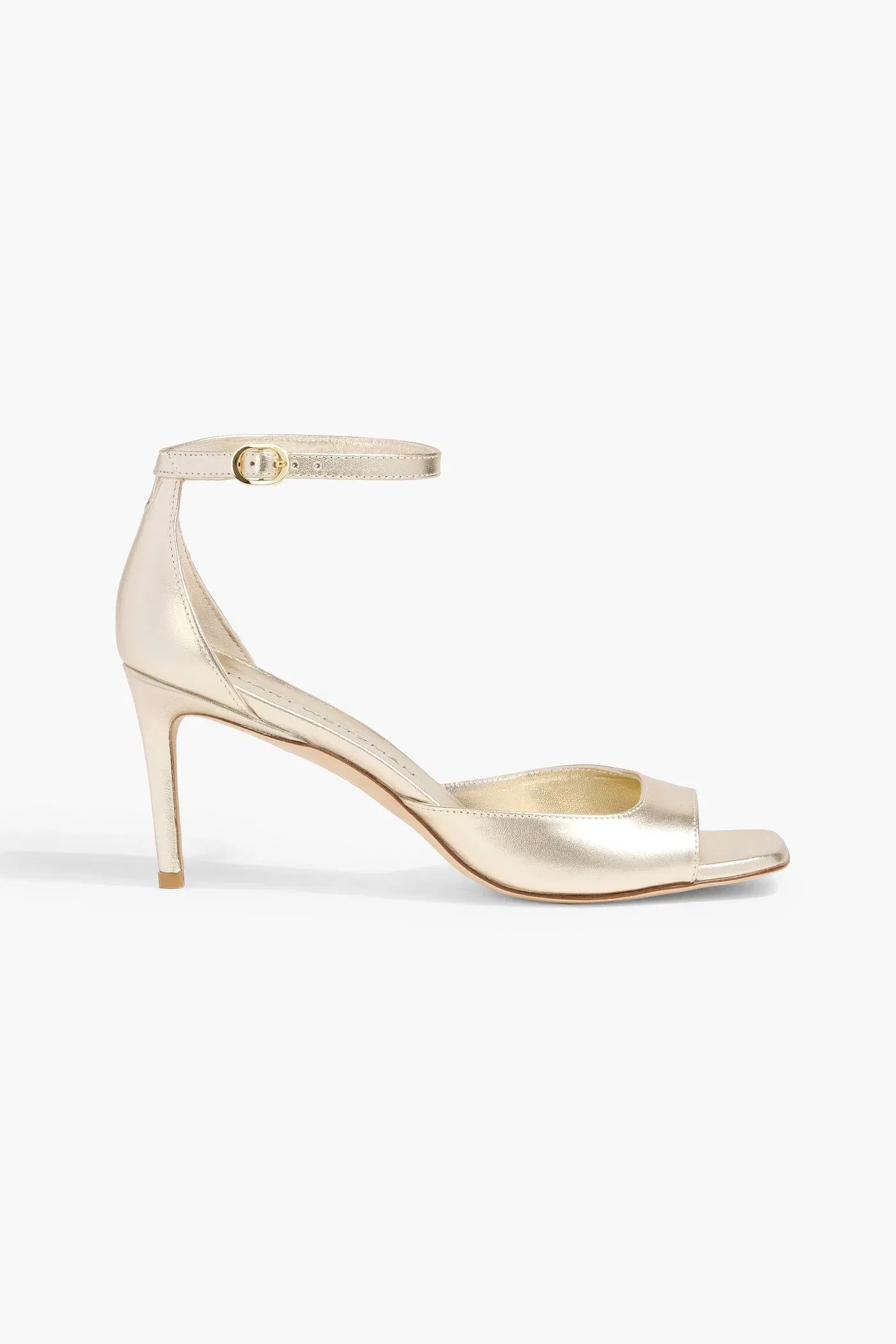 Stuart Weitzman Metallic Leather Sandals Platinum Women's