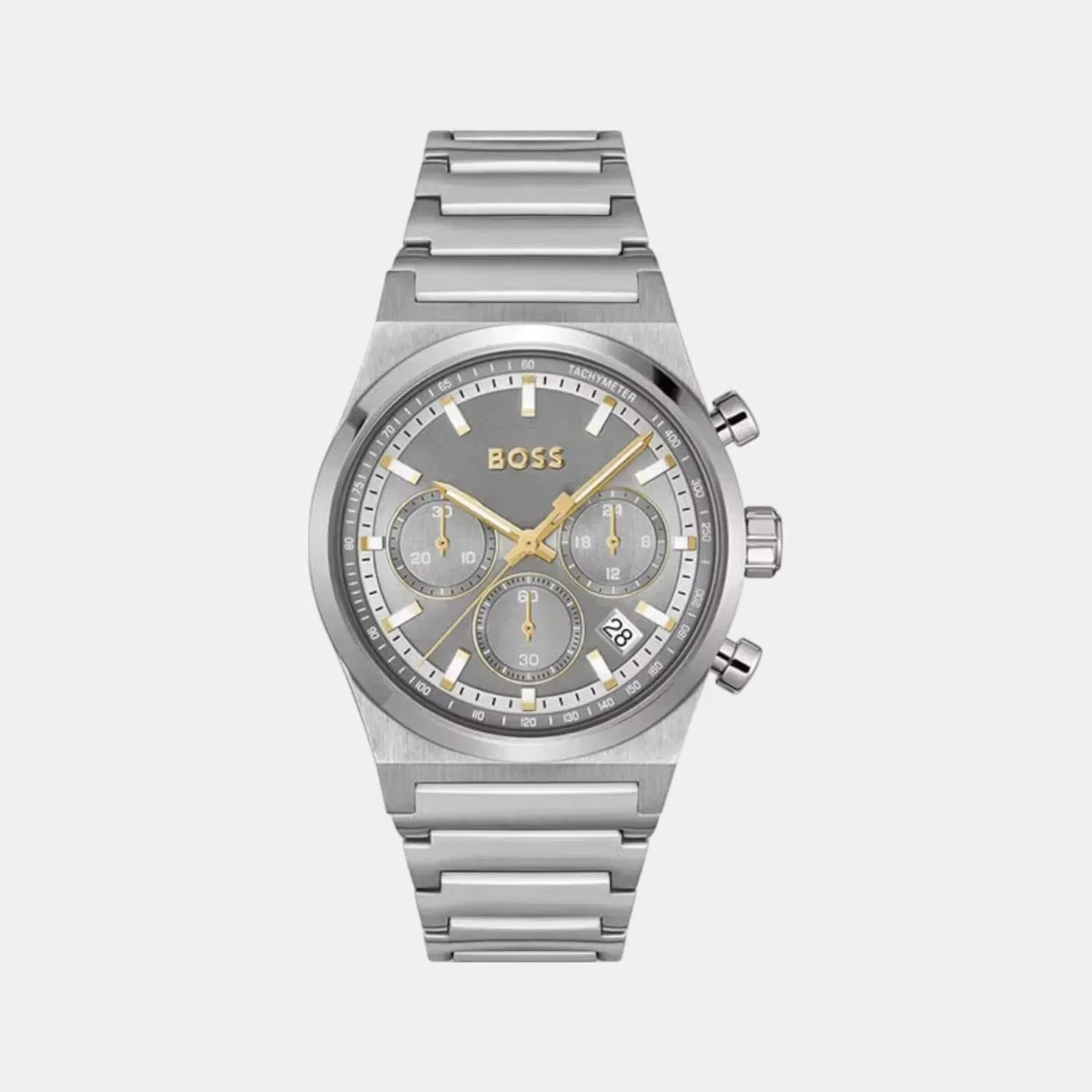 Boss Candor Chrono Men Quartz Grey Dial Chronograph Stainless Steel Watch 1514221