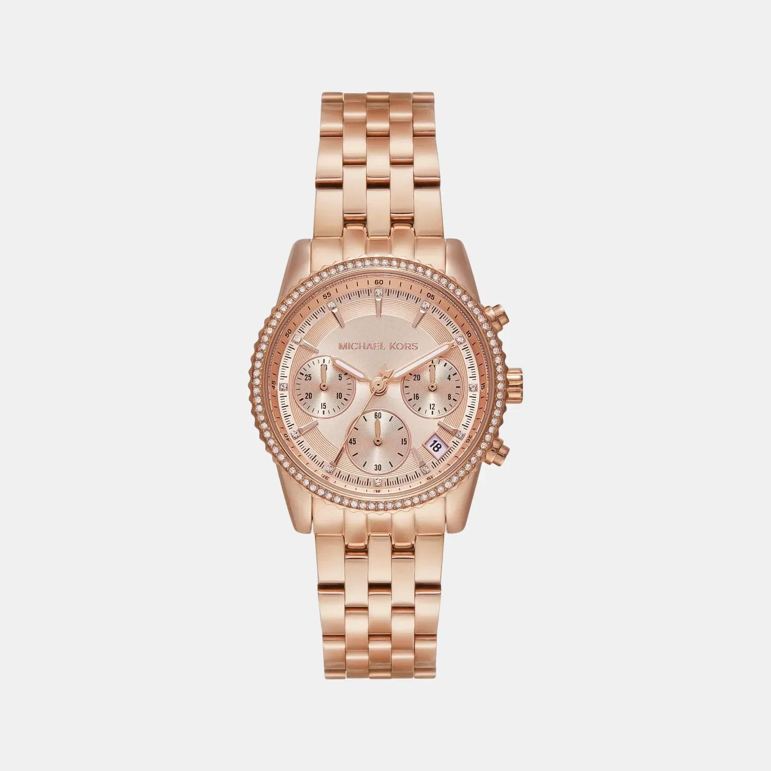 Michael Kors Bryant Women Quartz Pink Dial Chronograph Stainless Steel Watch Mk7531