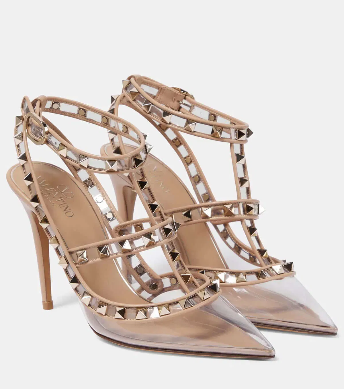 Valentino Garavani Rockstud leather and PVC pumps
