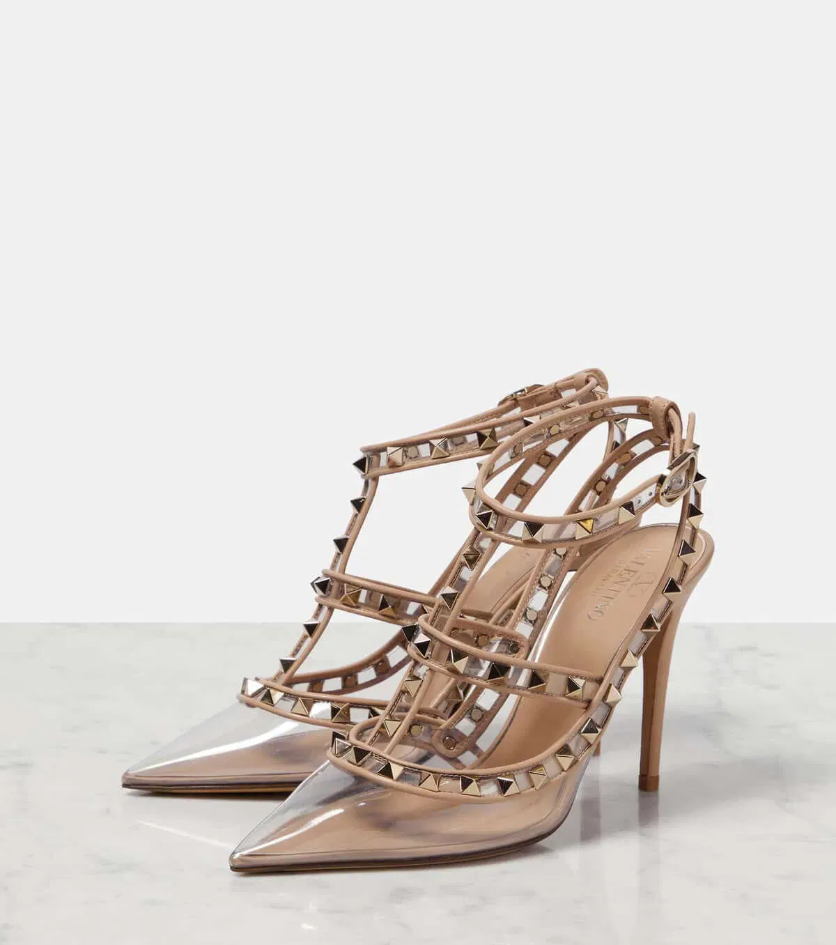 Valentino Garavani Rockstud leather and PVC pumps