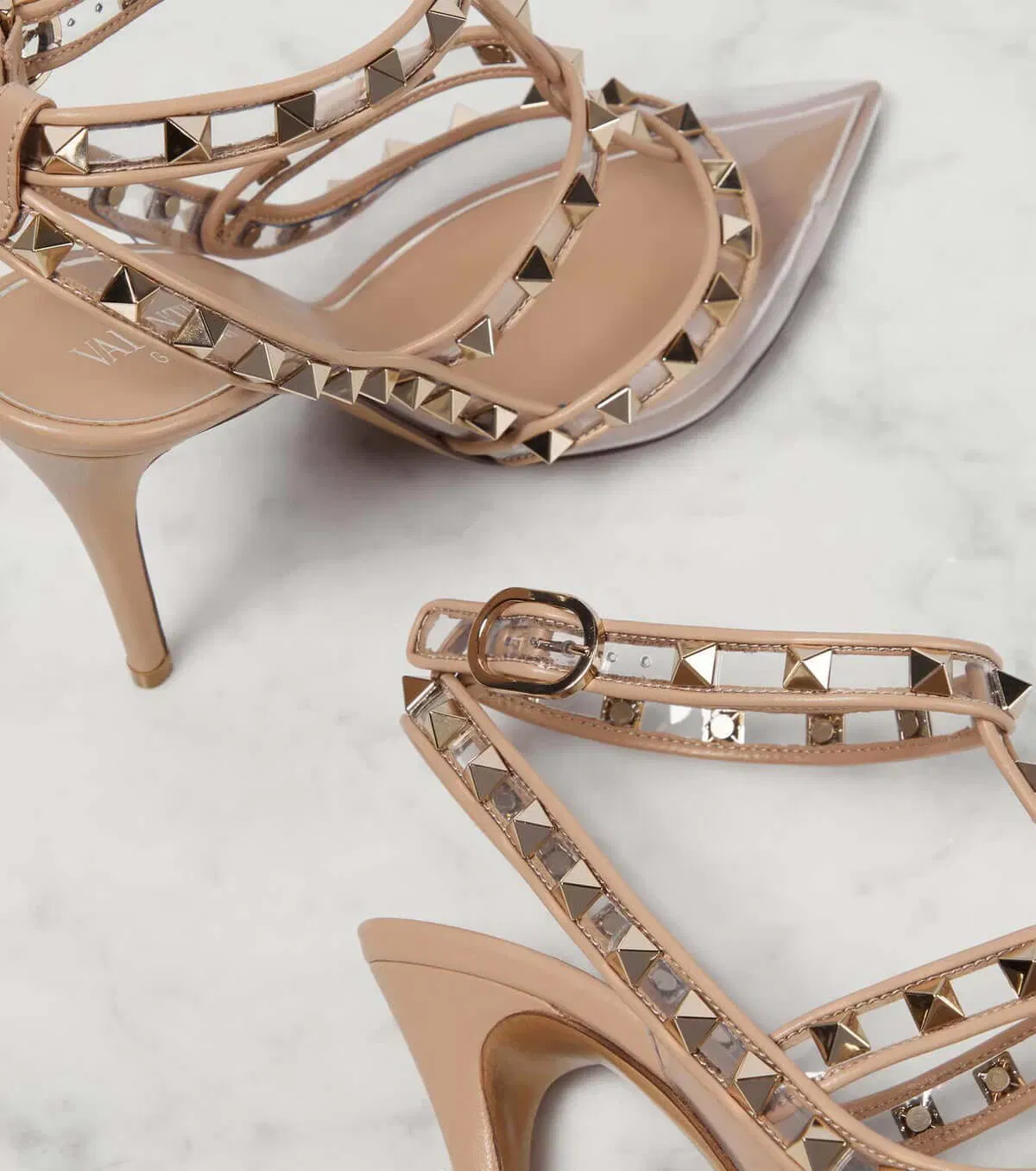 Valentino Garavani Rockstud leather and PVC pumps