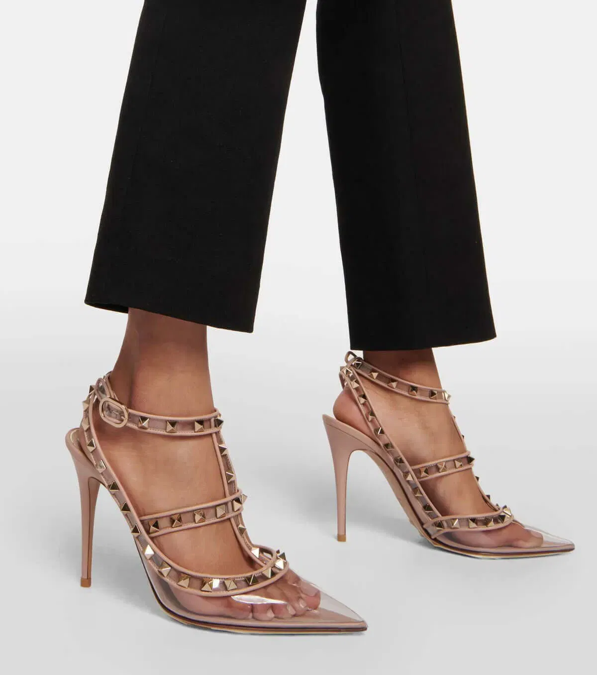 Valentino Garavani Rockstud leather and PVC pumps