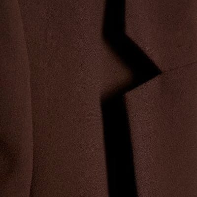 Brown Crepe Ruched Sleeve Blazer