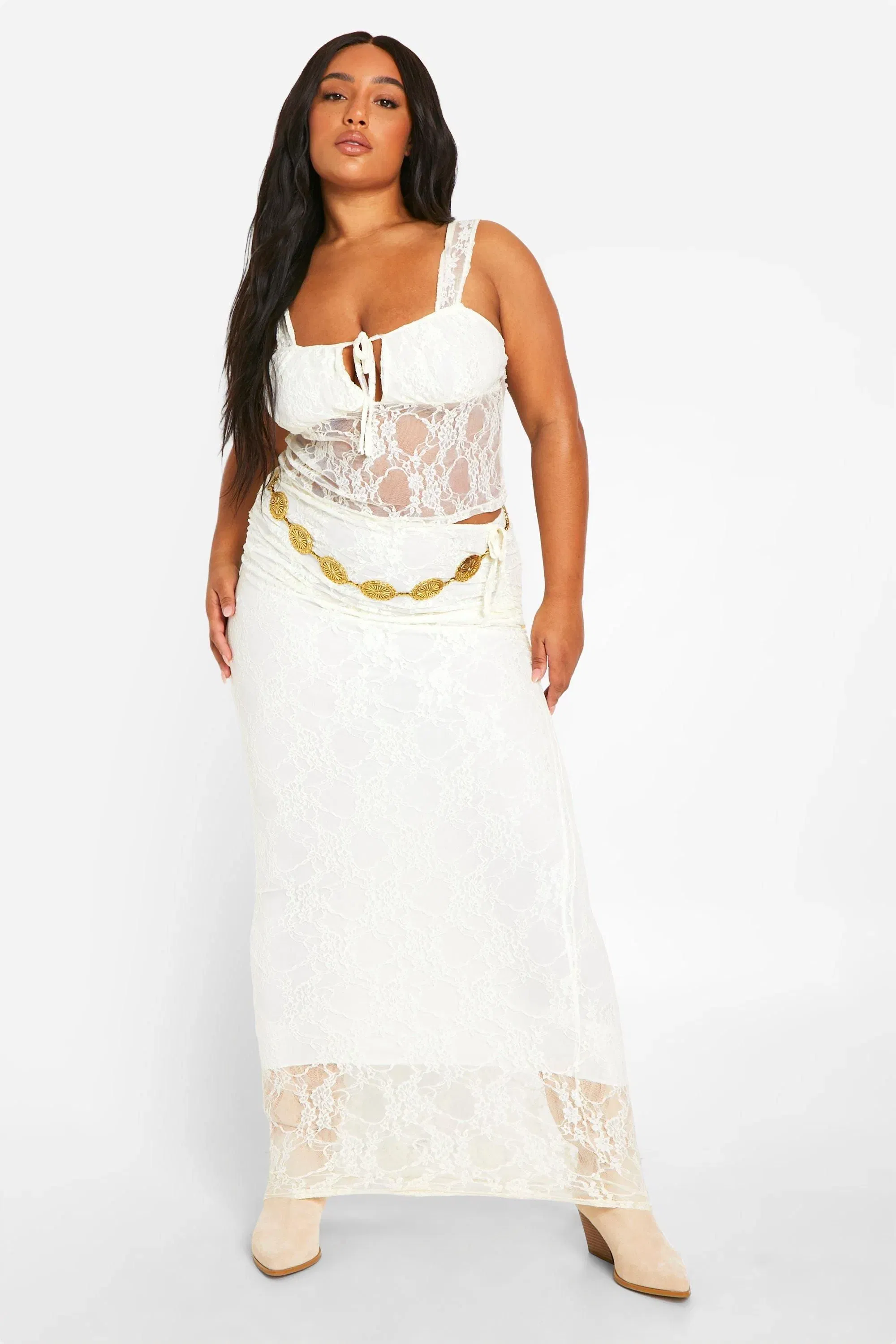 Plus Lace Milkmaid Top