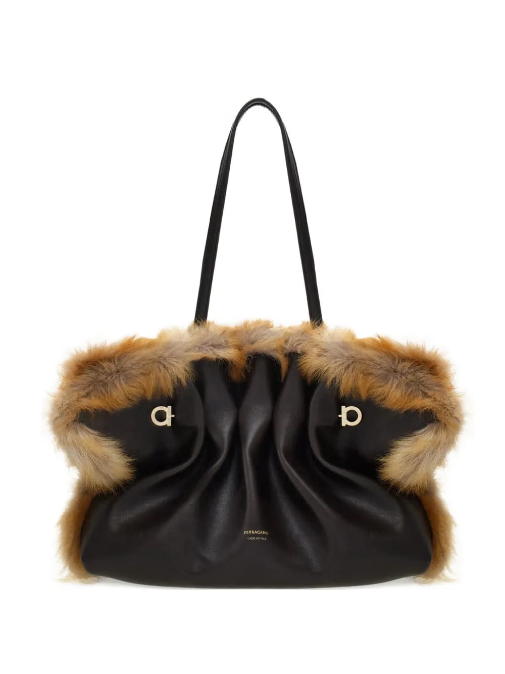 medium Soft calfskin-trimmed shoulder bag