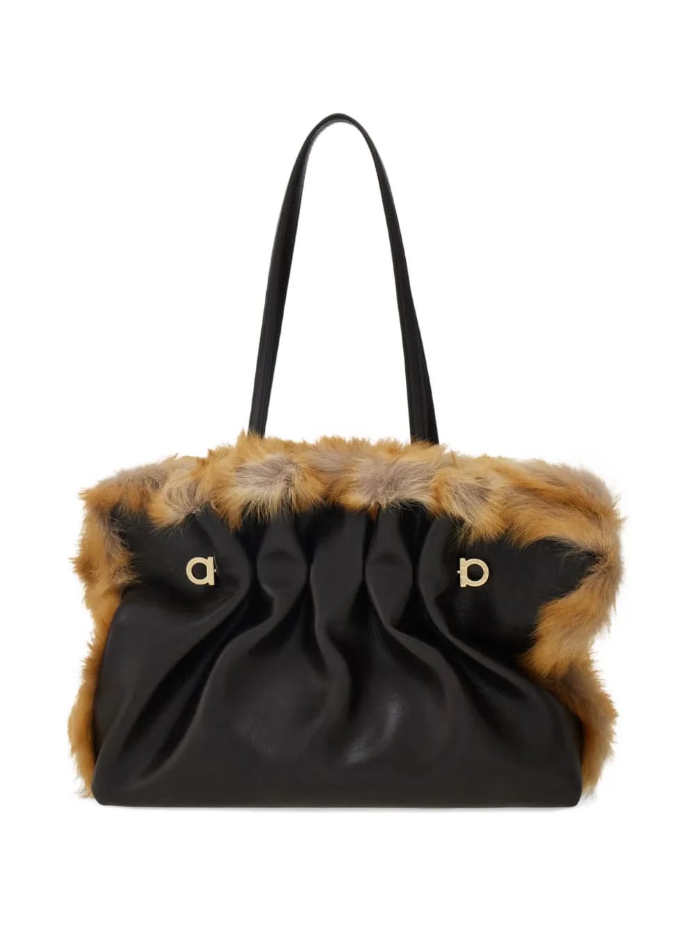 medium Soft calfskin-trimmed shoulder bag