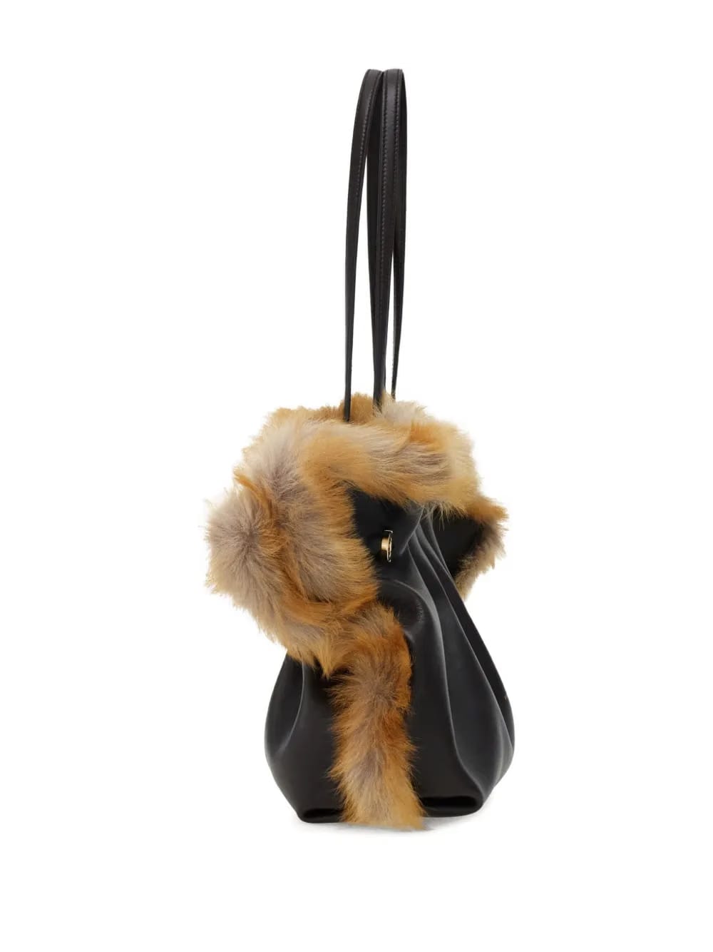 medium Soft calfskin-trimmed shoulder bag
