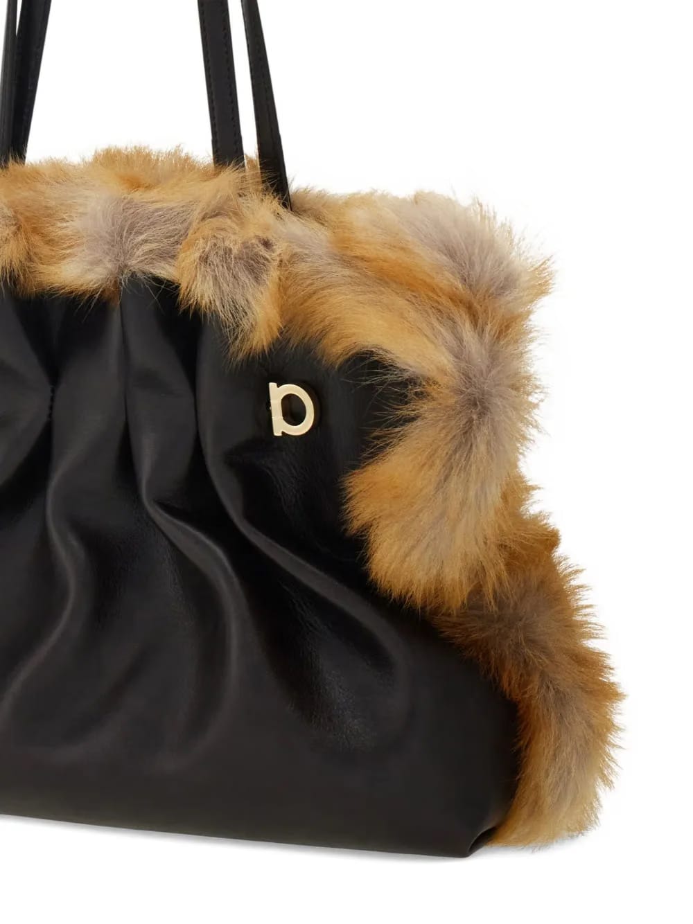 medium Soft calfskin-trimmed shoulder bag