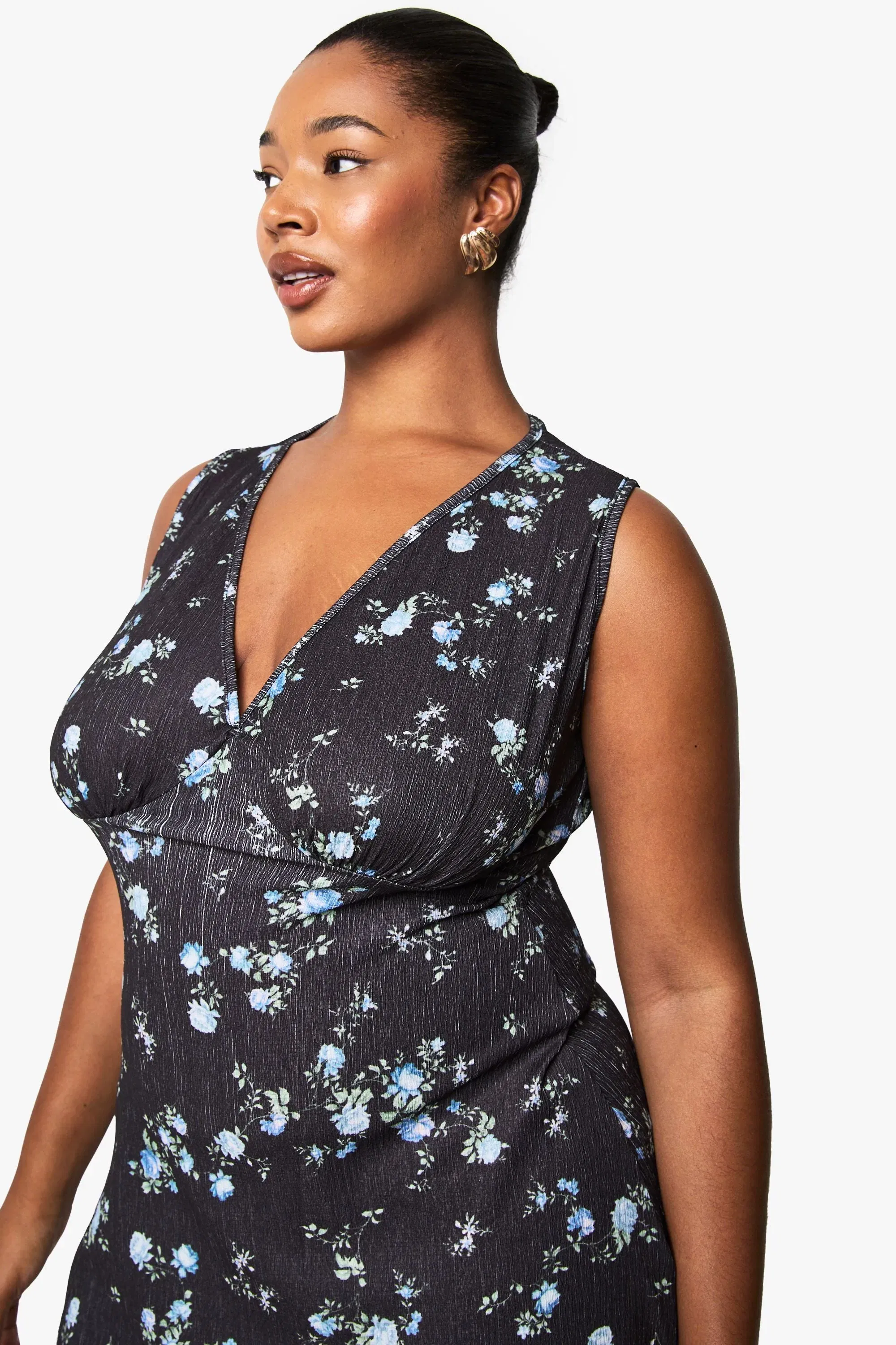 Plus Printed Textured Sundress