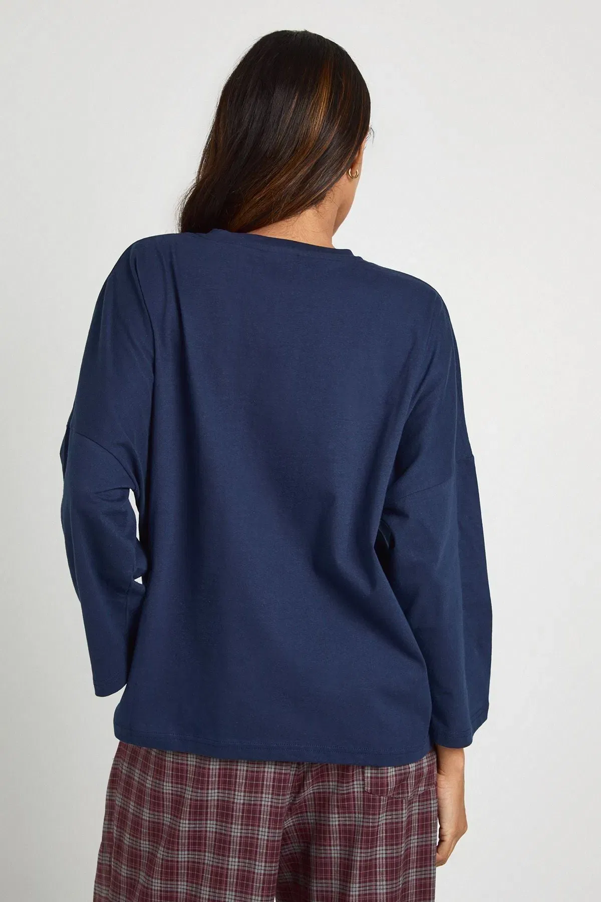 Maternity Cotton Pocket Front Long Sleeve Top