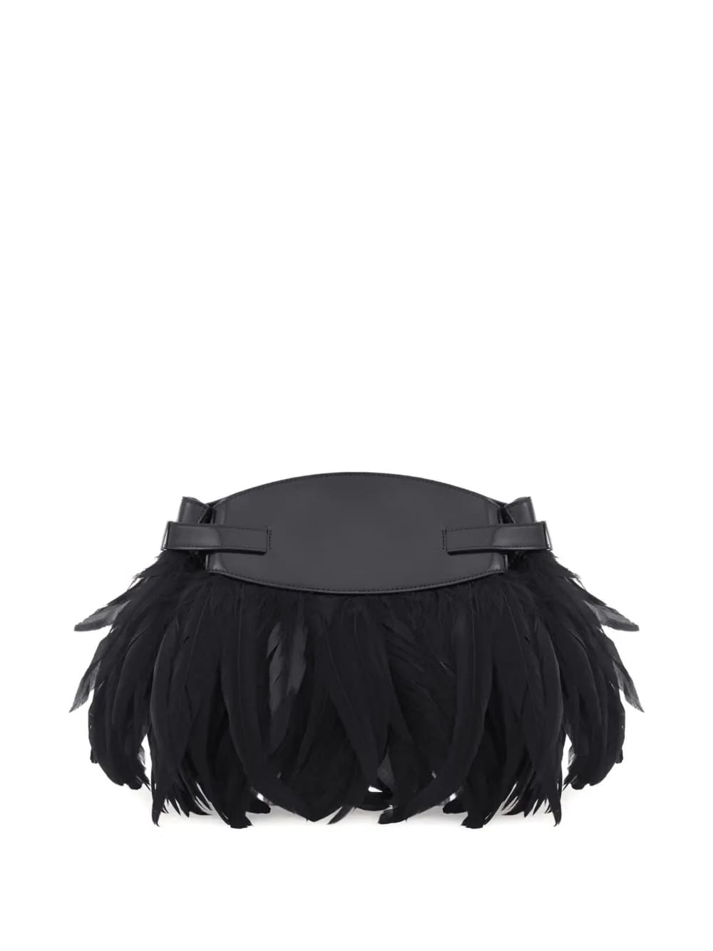 Hug feather-trimmed cross body bag