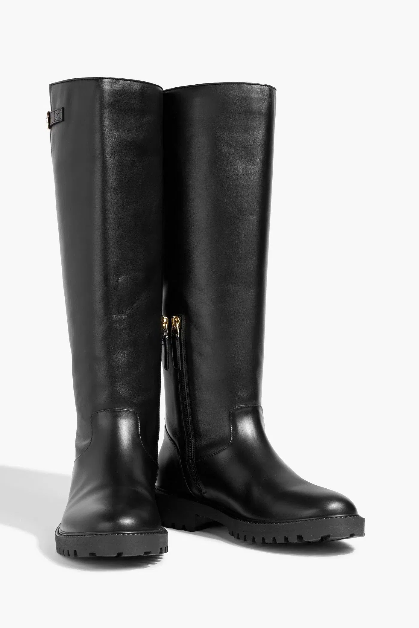 Bally Dakota Leather Knee Boots Black Women's