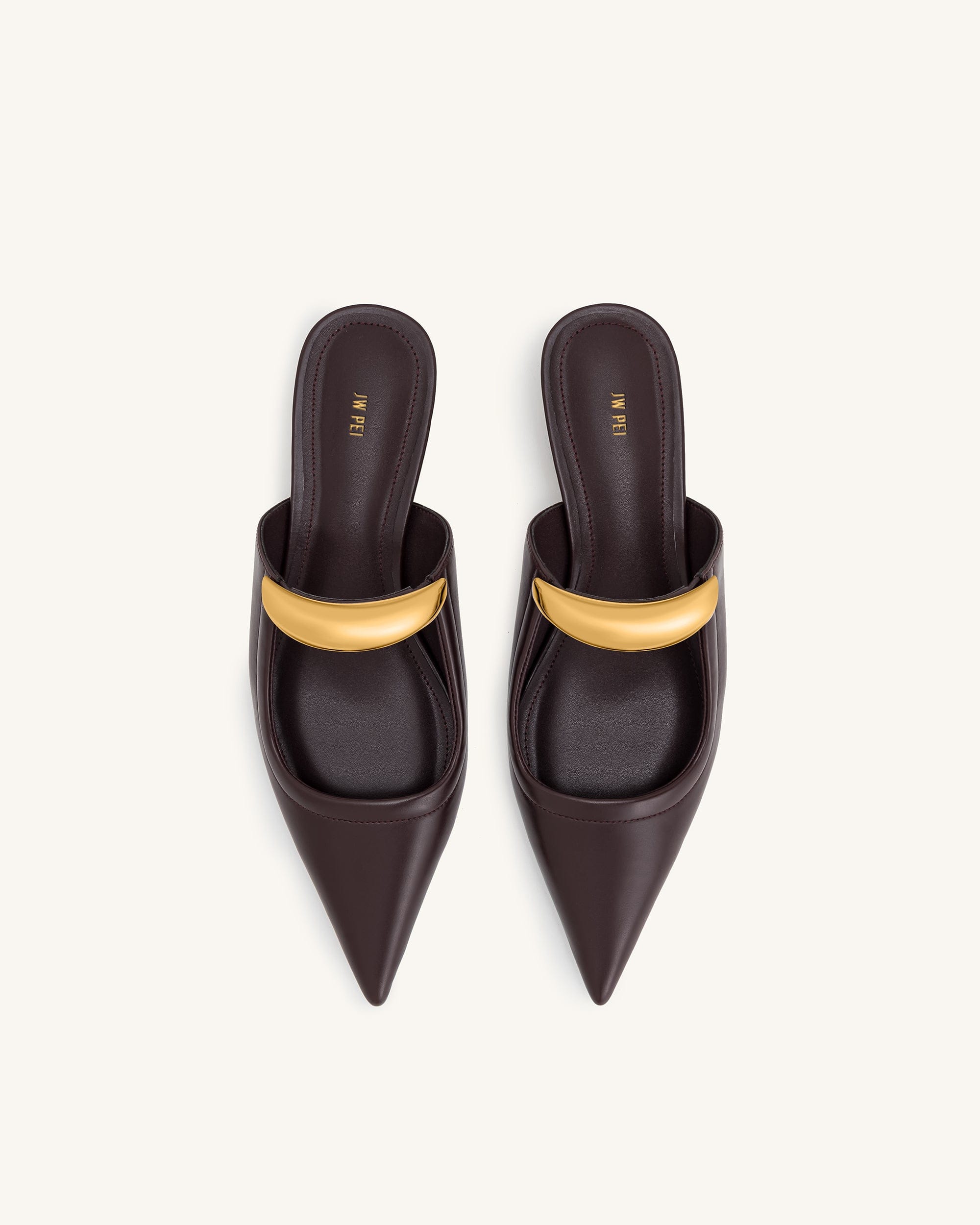 Helena Pierced Mules- Claret Red