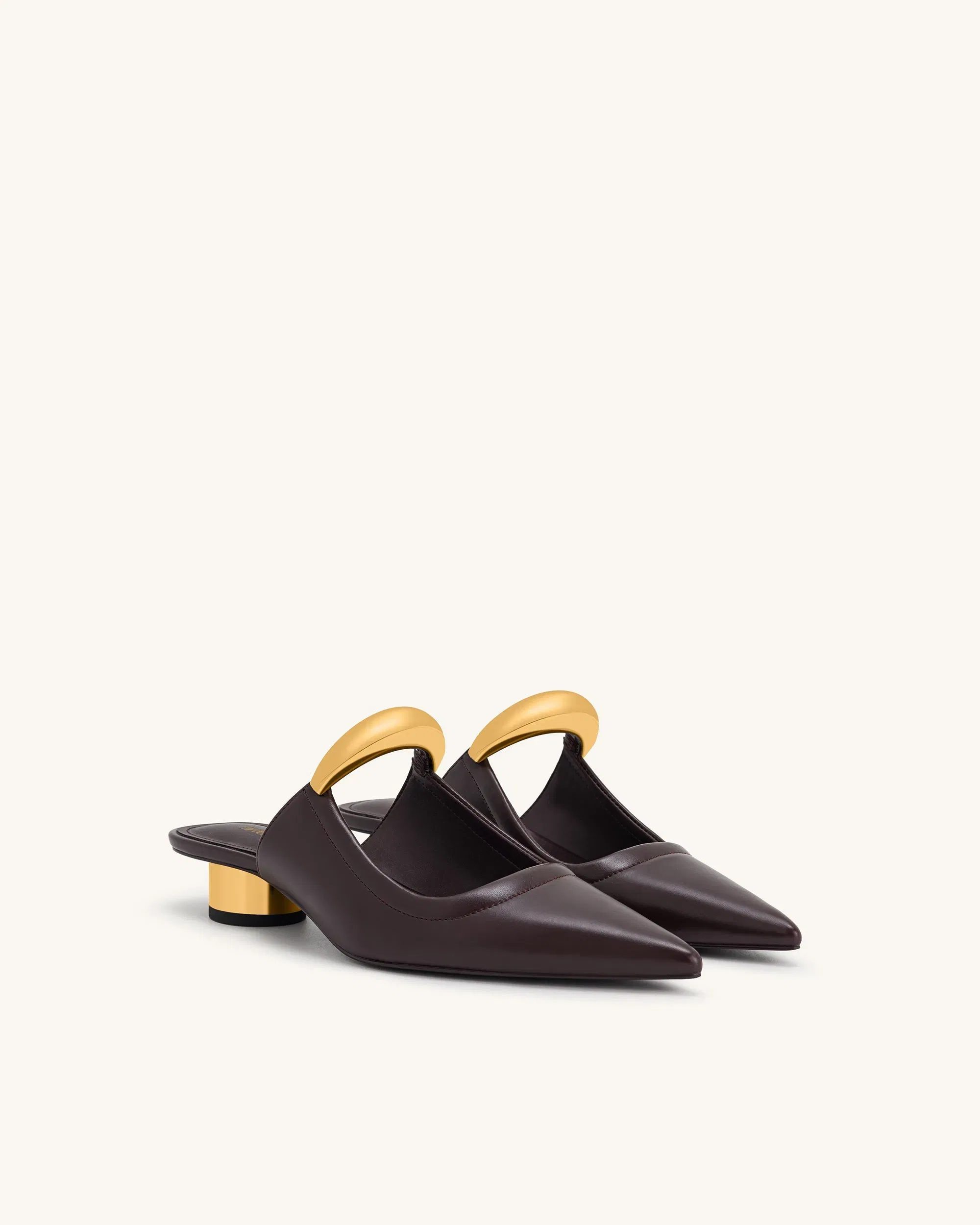 Helena Pierced Mules- Claret Red