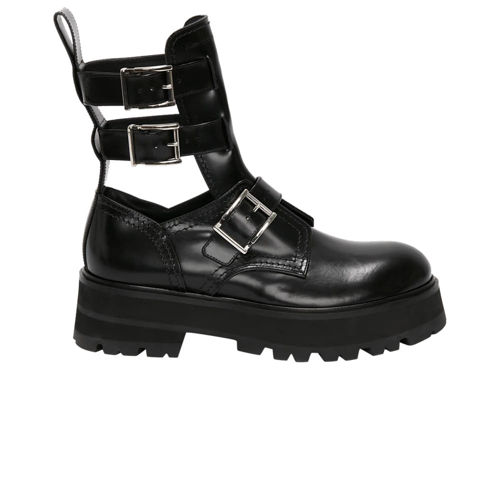 Alexander McQueen Wmns Rave Buckle Boot 'Black'